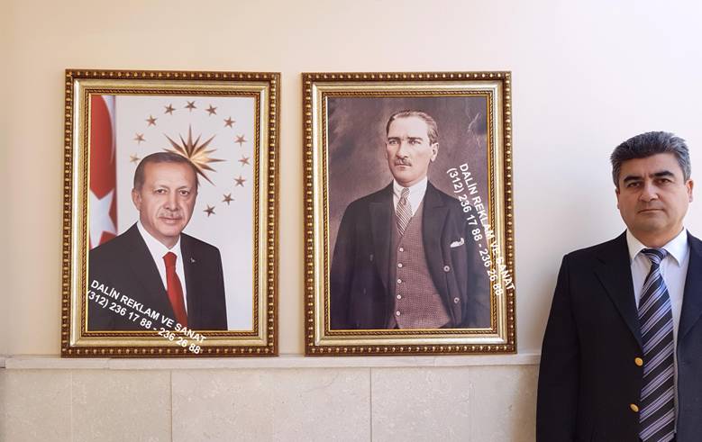 MAKAM ODASI ATATRK VE RECEP TAYYP ERDOAN RESM TABLOSU EREVE MODEL  DL 8083