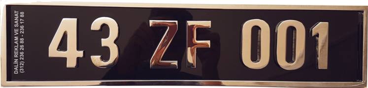 MAKAM OTO PLAKA BELED�YE BA�KANLI�I ��TG�L S�MAV K�TAHYA PR�N� �ZER�NE KROM KAPLI 1