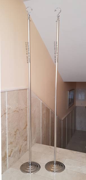 NİKEL KROM SALON DİREĞİ YENİ GENİŞ TABANLI